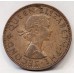 NEW ZEALAND 1958 . ONE 1 PENNY . ERROR . PLANCHET FLAW